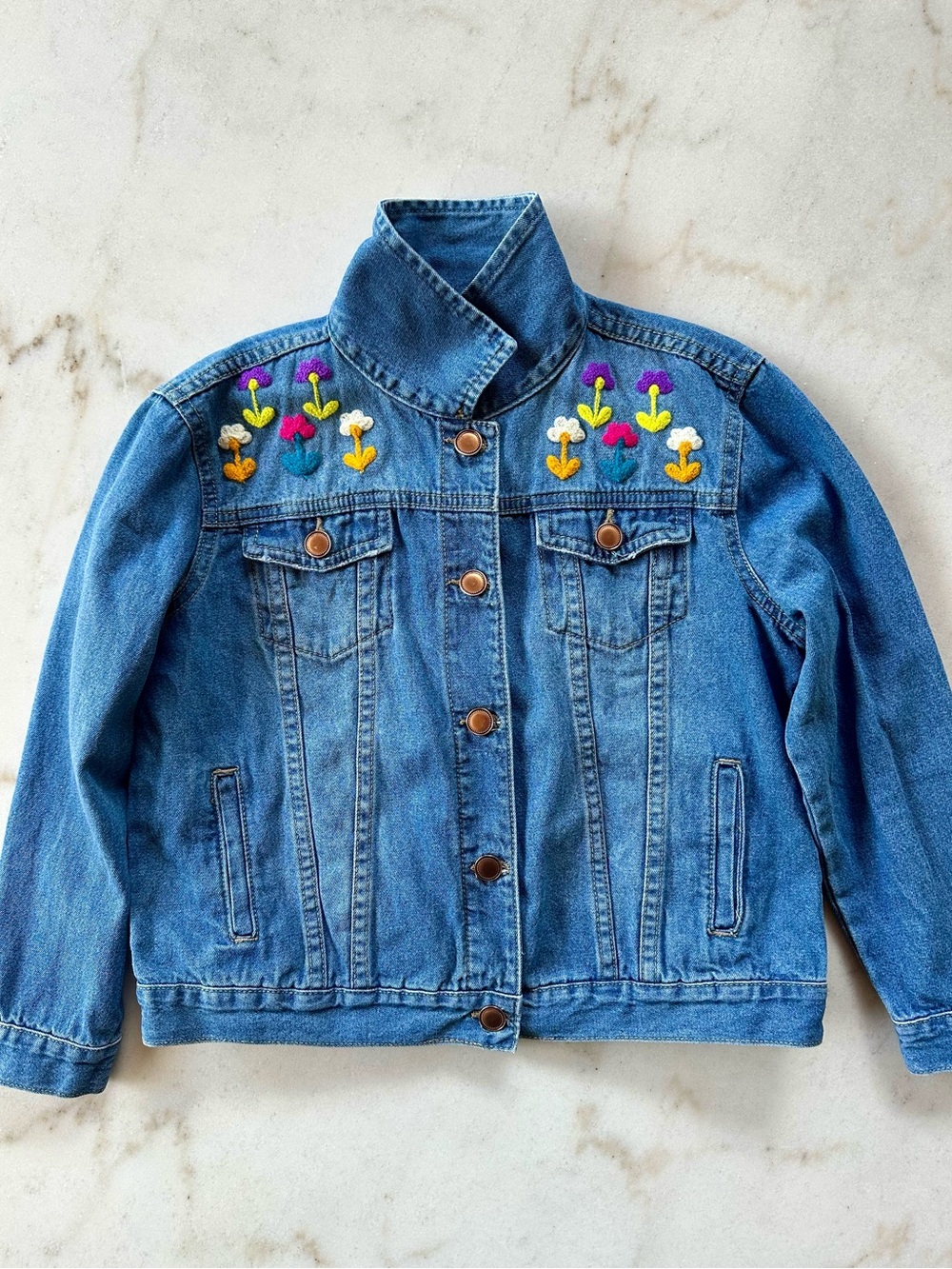 Kids Embroidered Jean Jacket | kids Jean jacket with colorful embroidery
